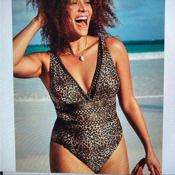 Swimsuits For All Leopard Print One Piece - 24W - Picture 4 of 7